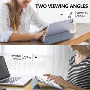 MoKo Well Craft PU Funda <span class=keywords><strong>de</strong></span> cuero Ultra delgada Ligero Duro Claro Funda trasera Trifold Cover para iPad Mini 7 6 8,3 2024 - Product Image 6