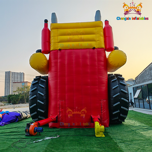 Grand château gonflable commercial personnalisé <span class=keywords><strong>Bulldozer</strong></span> Chariot élévateur Tracteur avec toboggan gonflable pour enfants et adultes - Product Image 6