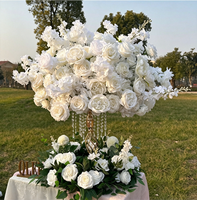 Boule de fleurs artificielles 5D, centre de table de mariage, rose en soie, de haute qualité, durable, arrangement de table pour décoration de réception de luxe