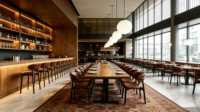 Chaises et table de salle à manger en bois ciré blanc, style campagnard, résistantes à l'usure et aux rayures, pour restaurant, design minimaliste moderne
