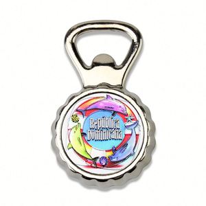 Custom Wedding White Plastic Beer Cap Shape Magnetic Metal Bottle Opener <b>Fridge</b> Magnet - Product Image 3