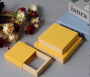 Boîte de rangement Becan en vrac, rouge, orange, jaune, avec fenêtre transparente et languette de poussée, plusieurs tailles, logo personnalisé, pour présentation de bijoux, cadeau du fabricant - Product Image 1
