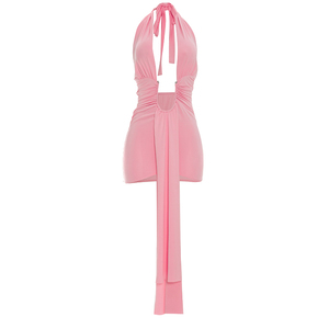 Viviblook C26DS181 Vestidos Casuales de Verano para Mujer, Nuevo Vestido Mini de Fiesta con Tirantes Cruzados en la Espalda, Escote en V Profundo, Color Sólido, Sin Mangas - Product Image 4