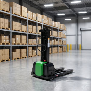 Liebo Hot Sale Small Self -loading Semi Electric Stacker Lithium Batter Loading High Pallet Self Electric Forklift Stacker