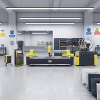 YUANLI Nouvelle Conception Machine de Découpe Jet d'Eau CNC 5 Axes Multifonction pour Métal Pierre Verre Caoutchouc Mousse 380/415/220V Garantie 1 An