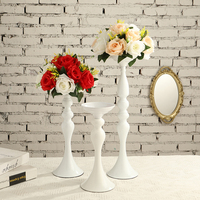 Accessoires de décoration de table, support floral en métal argenté et doré, vase à fleurs haut, centre de table pour mariage