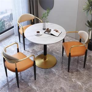 Plaque de roche de luxe réunion invités réception <span class=keywords><strong>Table</strong></span> ronde chaise combinaison bureau moderne loisirs négociation <span class=keywords><strong>Table</strong></span> chaise - Product Image 2