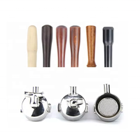 Porte-filtre à café en acier inoxydable et bois, personnalisable avec logo, tailles 51, 54, 58, pour Barsetto Breville E61, sans fond (Naked Coffee)