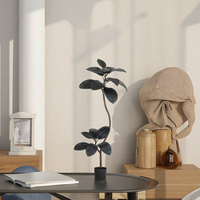 Kleine Exquisite Schwarze Diamant-PE/PVC/Seide Dekorative Blumen, Künstliches Grün, Minzfrische, Realistische Bonsai für Innenräume und Abschlussfeiern