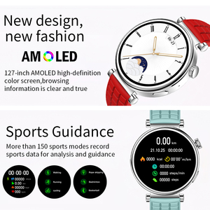 2025 mince élégant dame Femail fille femmes santé Tracker gestion IP67 étanche Amoled HD affichage voix appel montre intelligente - Product Image 3