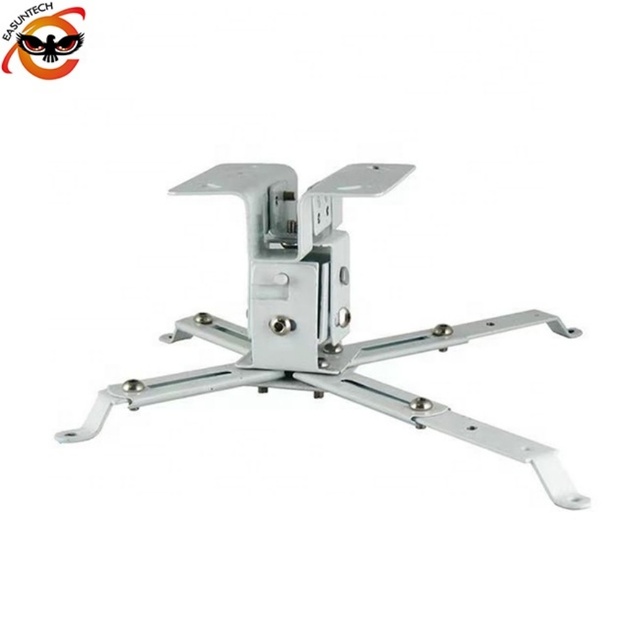 EASUNTECH White Square Type Wall/Ceiling Mount Projector Holder Hanger Bracket Adjustable Length 200-3000mm Tilt +/-15 Swivel