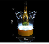 Seau à glace en plastique Led King, seau à Champagne de couleur changeante, seaux à glace pour bière, lumières pour les fêtes de Bar