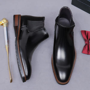 Botas de Tobillo con Cordones para Hombre, de Cuero Genuino, Estilo Retro, Antideslizantes, con Punta, para Vestir Formal, en Oferta - Product Image 4