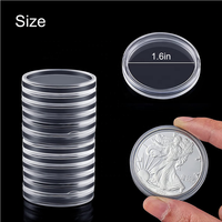 Boîte de rangement pour capsules de pièces rondes transparentes de 40.6mm, support de boîte de rangement 3MM PS plastique américain argent aigle 1oz vitrine de pièces