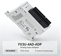 Nuevo Adaptador de Entrada Analógica de 4 Canales FX3U-4AD-ADP Original para PLC Serie FX3U, 24V DC 130mA, Carcasa de Plástico