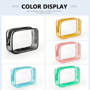 Waterproof PVC Transparent Cosmetic Bag Portable Travel Toiletries <b>Case</b> Custom Logo Summer Skin Care Wash Bag - Product Image 4