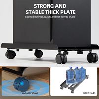 Adjustable Width Steel Eco-Friendly Classic Computer Case Stand Rustproof Desk PC CPU Shelf Movable Tower Bracket Stable Support