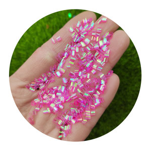 ลูกปัดบิงซูสีเขียวนีออนแบบมีประกาย 2 มม. สำหรับทำสไลม์กรุบกรอบ ลูกปัดสีรุ้งแบบมีประกาย กลิตเตอร์ 3 มิติ - Product Image 5