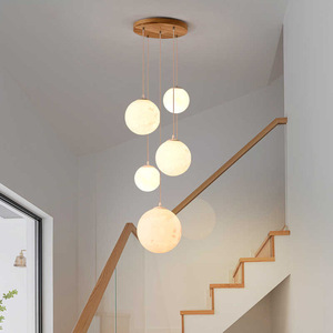 <span class=keywords><strong>Suspension</strong></span> LED dorée moderne en <span class=keywords><strong>bois</strong></span> à hauteur réglable avec fonction de protection oculaire pour la décoration de villa - Marque APCITL - Product Image 2