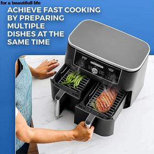 Grille de friteuse à air pour Ninj Double friteuse avec bâtonnets de barbecue pour friteuses à air à double panier pour four à micro-ondes - Product Image 2