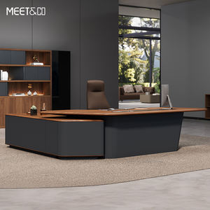 Modern stil cabrio ahşap ofis masası ceo'su ofis zarif mobilya tasarımı için yüksek teknoloji yönetici yönetici masası - Product Image 1