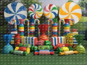 Escultura de Piruleta de caramelo gigante de fibra de vidrio Decoración de tienda de Navidad Candyland No hay opiniones aún - Product Image 6