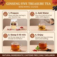 Thé chinois pour la santé, directement de l'usine, prise en charge du dropshipping, personnalisable, mélange de cinq trésors, ginseng, herbes naturelles, qualité supérieure, cadeau