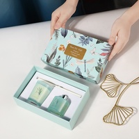 Ensemble de bougies personnalisées de luxe en gros, cadeau de fêtes, décoration d'intérieur, ensemble cadeau de bougies parfumées et diffuseur à bâtonnets