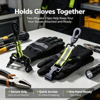 Sac de rangement réfléchissant en nylon pour gants, sangle de sécurité, laisse, support pour gants de pompier