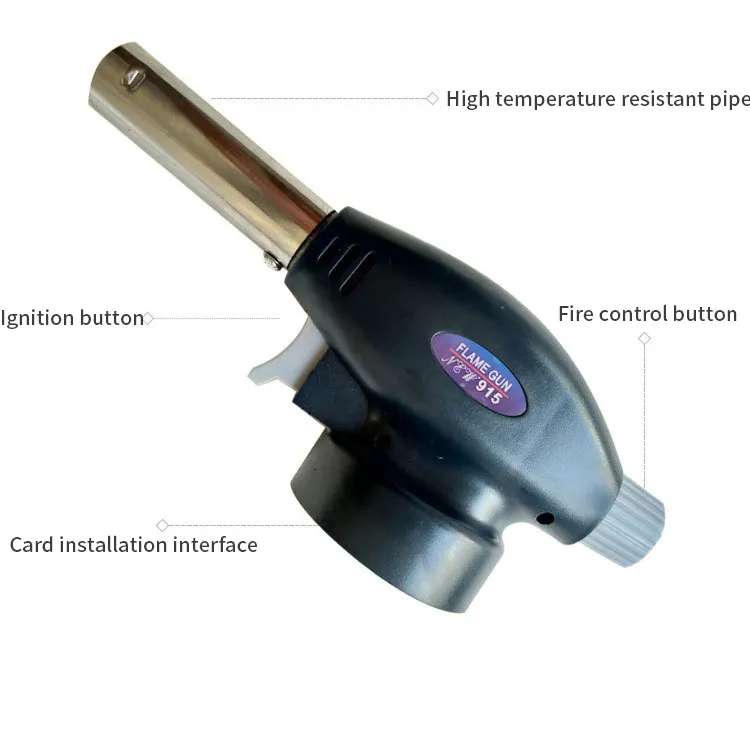 대량 카드 유형 화염 방사기의 야외 바베큐 라이터 가스 불꽃 놀이 점화기가있는 휴대용 주방 라이터 총