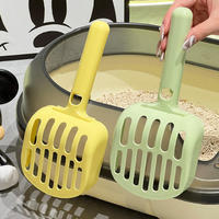 Pelle à litière pour chat avec crochet de suspension, poignée ergonomique, tamis à litière, pelle à crottes de chat en plastique durable, outil de nettoyage pour animaux de compagnie