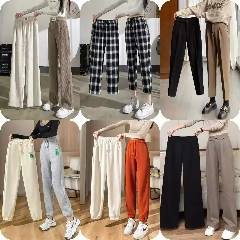 Kadınlar için gevşek tayt yüksek belli geniş bacaklı jazzy hip-hop, hip-hop sweatpants hayalet adım sürükle dans rahat spor pantolon