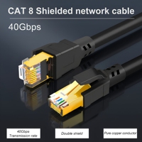 Kabel Jaringan Cat8 Berkualitas Tinggi, Kabel Patch Ethernet RJ45 Terpilin, 40Gbps AWG26, Kabel Jumper Pipih, Supplier