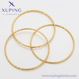 Xuping gioielli all'ingrosso Arabia Saudita Dubai moda rame 24k placcato in oro gioielli impilamento semplice braccialetto da donna - Product Image 6