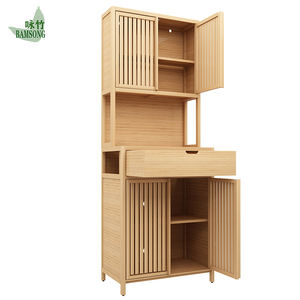 Étagère réglable <span class=keywords><strong>en</strong></span> bambou pour <span class=keywords><strong>buffet</strong></span> de cuisine – Stock US – Rangement multi-usages pour maison, restaurant, café, cave à vin, salon - Product Image 2