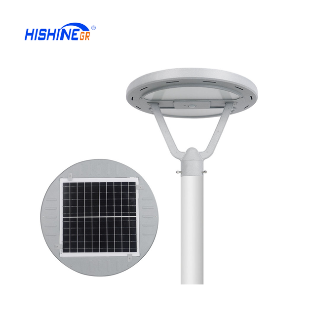 Hishine All-in-One Waterproof UFO Solar LED Street Light IP66 Rating for Garden & Road 5 Year Warranty Post Top Design