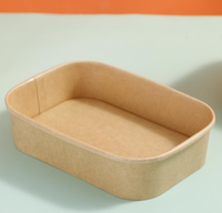 Boîte à repas jetable carrée Ebelee 500ml 650 750ml 1000ml, conteneur rectangulaire en papier pour plats à emporter avec couvercles en PP PET