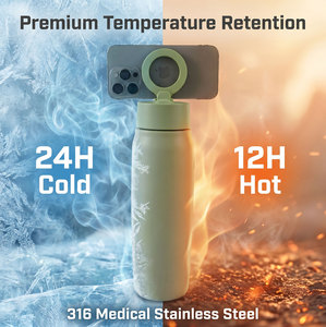 Support magnétique pour téléphone, gourde de sport en acier inoxydable 304 de 750 ml, compatible MagSafe, avec couvercle trépied, bouteille d'eau isotherme sous vide 12-24 - Product Image 6