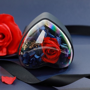 Creative Valentine's Day Preserved Flower Heart-Shaped Light Luxury Gift Box <b>Infinity</b> <b>Rose</b> Jewelry Box for Ring Necklace - Product Image 3