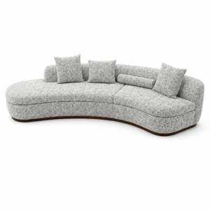 Canapé quatre places en tissu peluche moderne JM Regal, rembourré et confortable pour salon spacieux, idéal pour les commandes en gros - Product Image 1