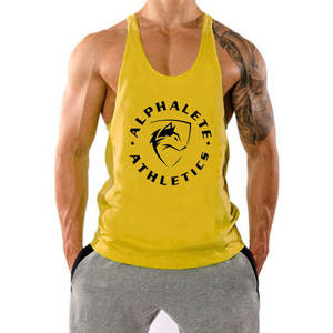 Custom men's Summer Black Fitness Workout Gym Sports canotta Sexy <span class=keywords><strong>camicia</strong></span> senza maniche abbigliamento da corsa canotta Active Wear - Product Image 5