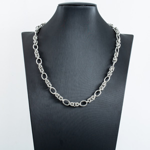 yunnique Men's Titanium Steel <b>Necklace</b> Elliptical <b>Ring</b> Geometric Design Punk Hip Hop Style Chain Jewelry - Product Image 2