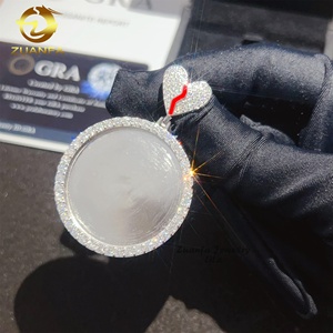 Nuovo Arrivo Ciondolo Personalizzato Hip Hop in Argento 925 a Forma di Cuore Spezzato con Foto e Moissanite - Product Image 4