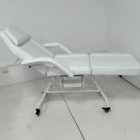 Fauteuil de beauté pliable avec trou pour le visage, roues verrouillables et tiroir de rangement, lit de massage facial inclinable pour salon et studio