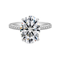 Bague en argent sterling S925 avec moissanite ovale de 5 carats en forme d'œuf de pigeon, bijoux en argent avec un style de luxe léger, fabriquée par l'usine de bijoux MuShan