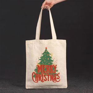 Bolsa de Compras de Lona con Diseño Navideño, Personalizada con Logotipo, Plegable, de Algodón - Product Image 2