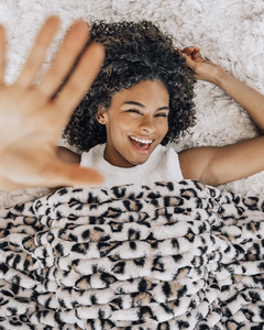 Selimut nyaman lapisan dua sisi lembut, selimut lempar palsu Kelinci bulu imitasi spandeks kerut seri hewan untuk musim dingin - Product Image 3