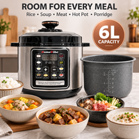 Cuisinière à pression électrique, capacité 6L, 1000W, fonction minuterie, cuve intérieure en aluminium antiadhésive, automatique, pour hôtel