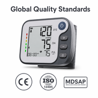 Tensiomètre électronique portable de type bracelet, moniteur de pression artérielle numérique avec détection de la fréquence cardiaque, indicateur OMS