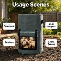Sac de culture en PE tissé avec poignées et trous de drainage pour légumes, tomates, oignons, carottes, pommes de terre